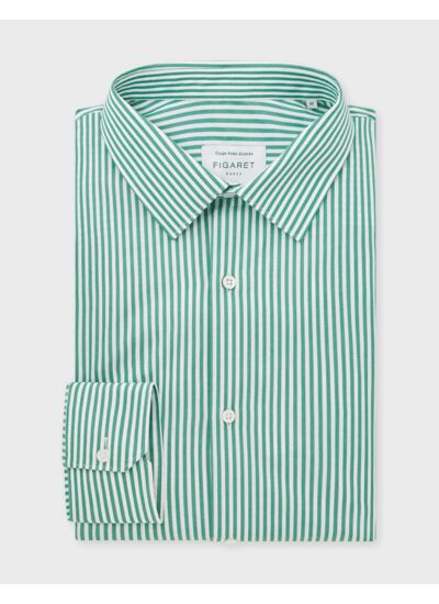 Chemise Semi-ajustée rayée verte