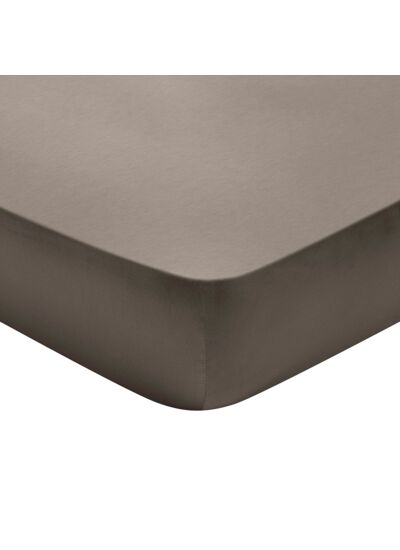 Drap housse Partition Satin de coton Coloris Taupe