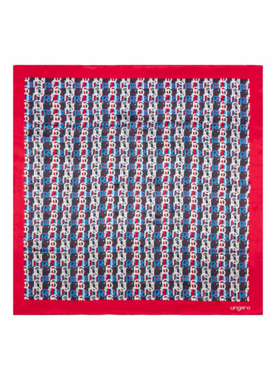 Foulard soie Umberta Red -  90 cm x 90 cm