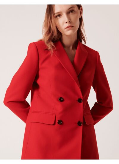 Veste Veneziana-Veste tailleur croisée rouge