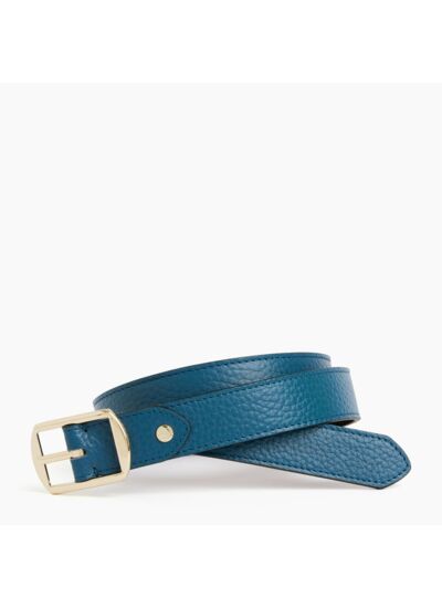 Ceinture réversible femme avec boucle carrée en cuir grainé