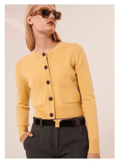 Gilet Gyslain-Jaune en Laine