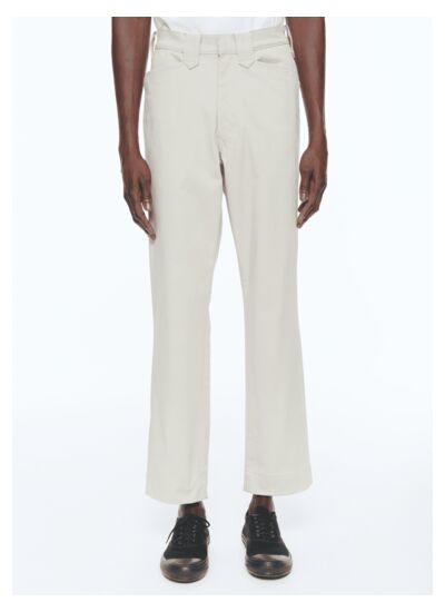 Pantalon en satin de coton beige