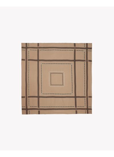 Carré imprimé fair isle edward 120 cm x 120 cm - Accessoire - CAMEL