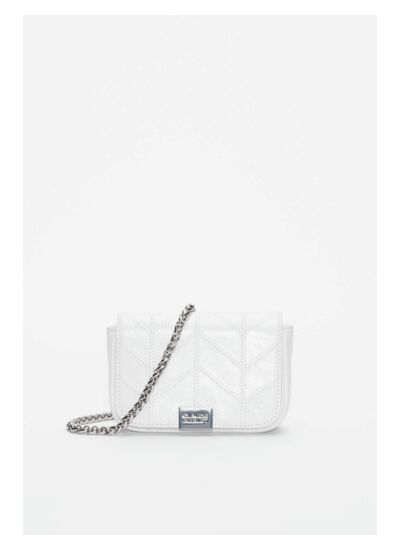 Pochette blanche cuir verni