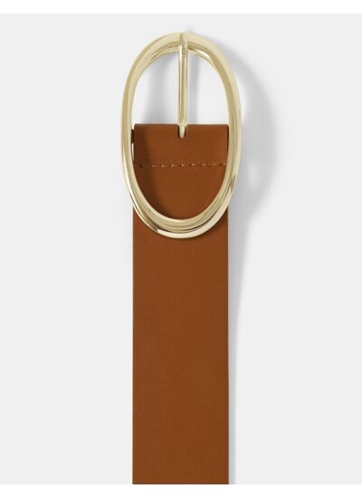 Ceinture Charlyb-Ceinture en cuir lisse cognac