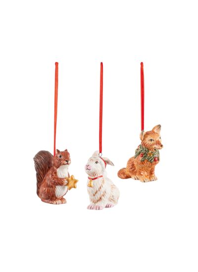 Nostalgic Ornaments ensemble d’ornements animaux de la forêt, 6 x 7 cm, 3 pièces