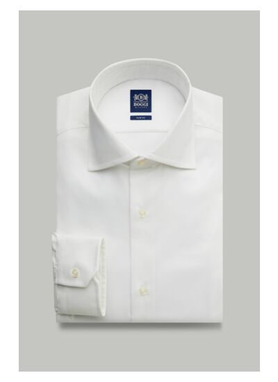 CHEMISE BLANCHE À PINPOINT EN COTON STRETCH SLIM