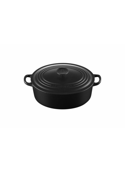 Cocotte ovale 27cm en fonte émaillée noire