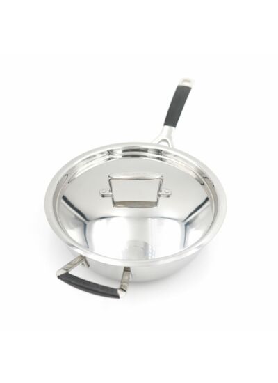 Sauteuse chef 24cm Inox Classique avec revêtement anti-adhérent, couvercle et poignée d'assistance