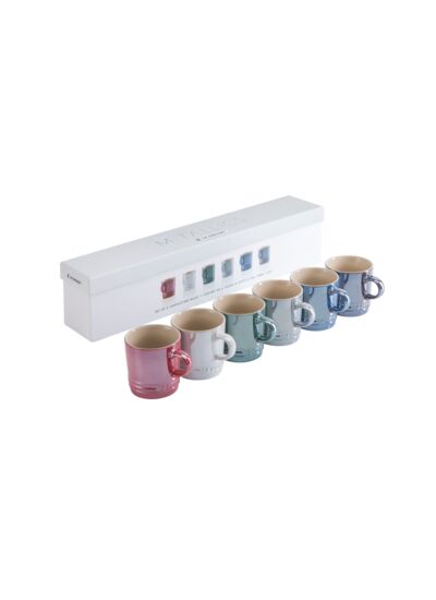 Set de 6 tasses cappuccino 200ml en céramique Collection Metallics