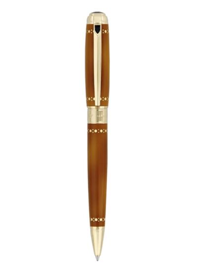 Stylo Bille Derby Laque Naturelle ocre et Or Jaune