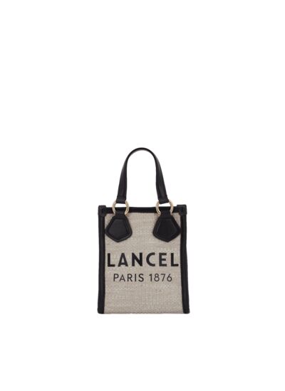 Lancel Tote - Mini Sac Cabas Vertical Zippe - Natural/Noir