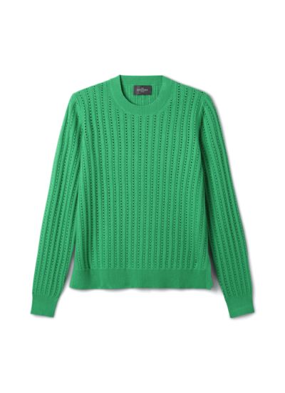 Pull col rond pointelle - Femme - VERT TUPPER