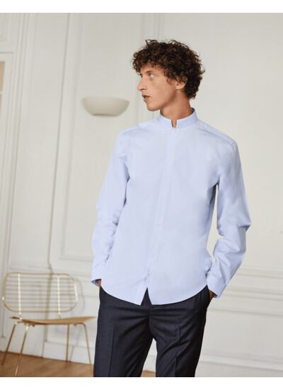 Chemise Contemporaine en fil à fil bleu