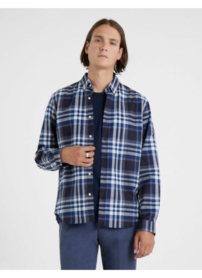 Chemise Gaspard à carreaux marine