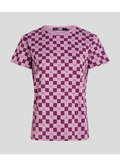 TONAL CHECKBOARD T-SHIRT FEMME