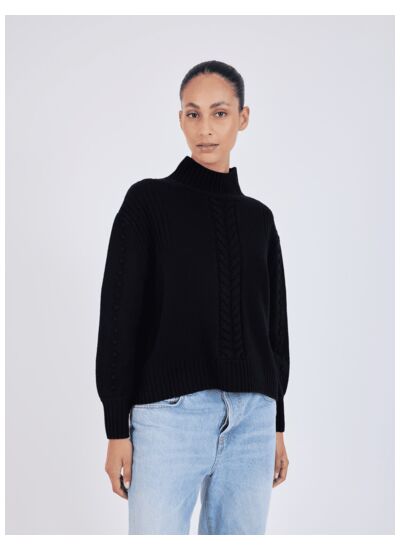 Pull col montant en laine Franek NOIR