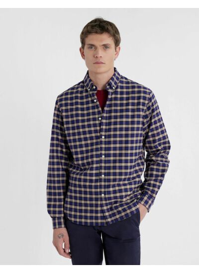 Chemise Gaspard à carreaux marine