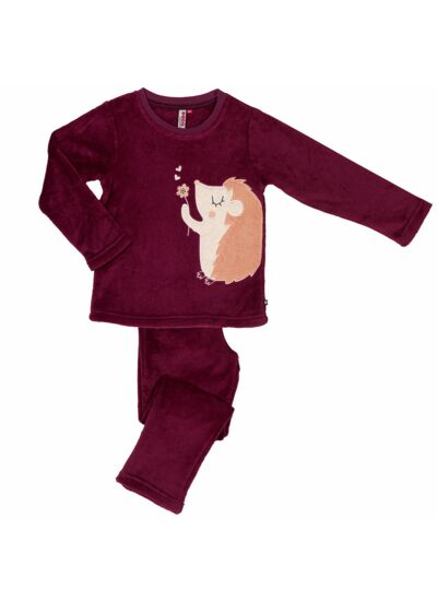 Pyjama fille HERISSON bordeaux