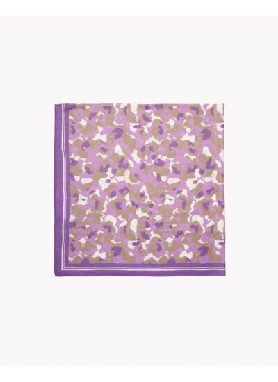 Carré imprimé fleurs floues 120 cm x 120 cm - Accessoire - CLEMATITE