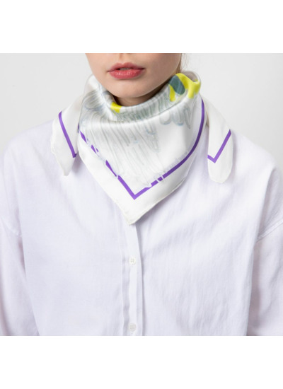 Foulard soie Madeleine White