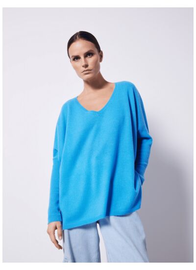 Pull poncho cachemire col V Faustine TOUAREG