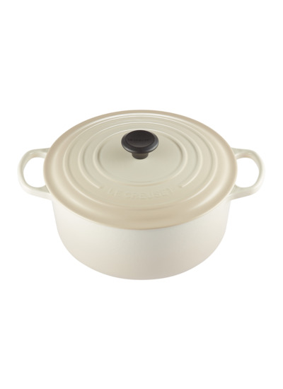 Cocotte ronde 26cm en fonte émaillée meringue