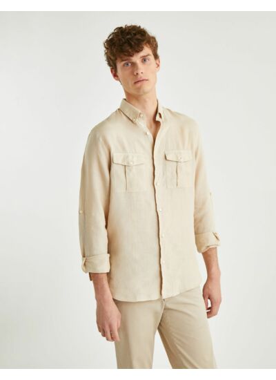 Chemise Albin en lin beige