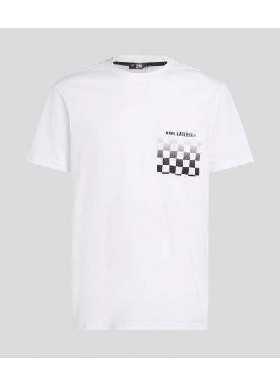 CHECKBOARD POCKET DEGRADE T-SHIRT