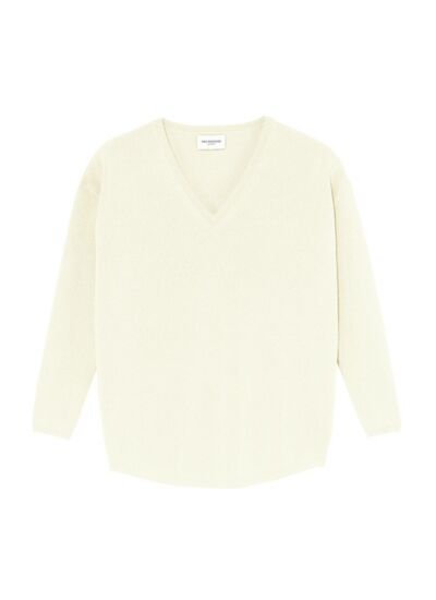 Pull V oversize - Femme - NATUREL