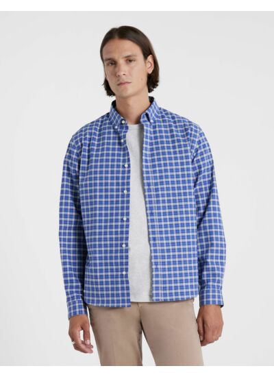 Chemise Gaspard à carreaux bleus