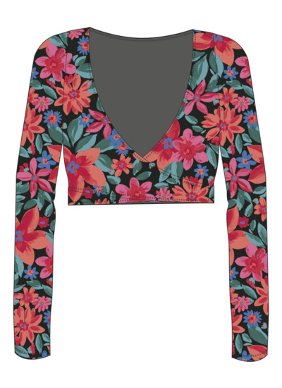 ERJWR03766-KVJ6 - FLORAL FIESTA CROP TOP LS