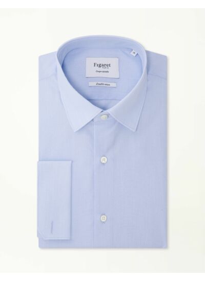 Chemise Ajustée en fil-à-fil bleu