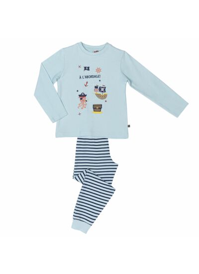 Pyjama garçon PIRATE aqua/imprimé