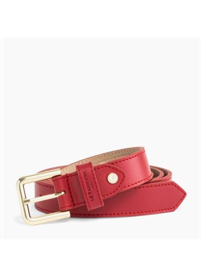 Ceinture femme avec boucle carrée en cuir lisse