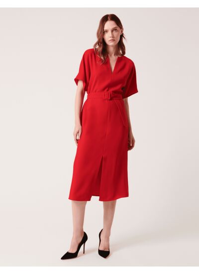 Robe Rafaelle Rouge en Polyester