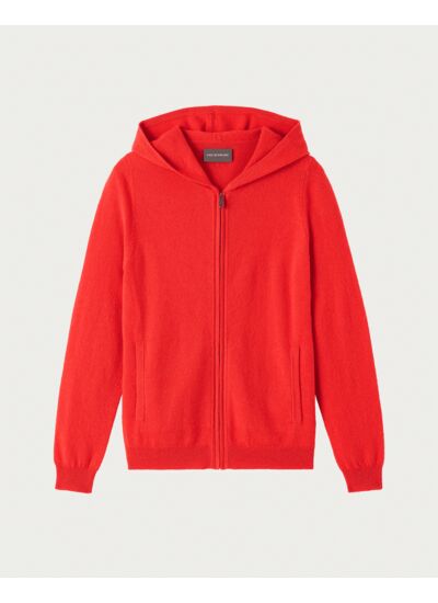 Pull à capuche zippé - Femme - CINABRE