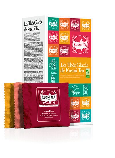 Les Thés Glacés de Kusmi Tea bio - Etui 24 sachets enveloppés - 48gr