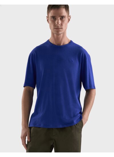 T-shirt Benny en coton et lin bleu