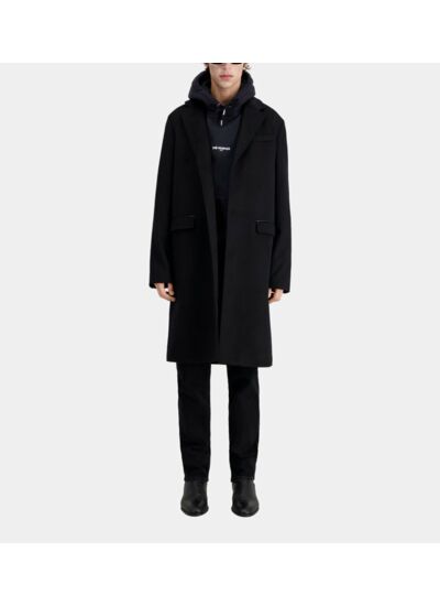 Manteau Long Tailoring Contenant Cachemire Avec Point Au Col Et Revers