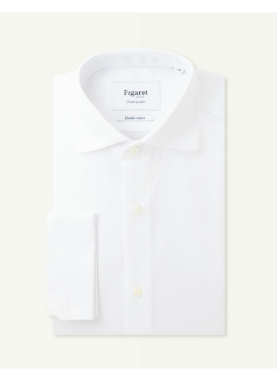 Chemise Ajustée en façonné uni blanc