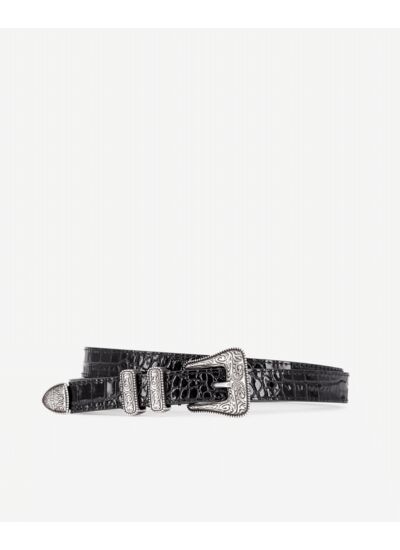 Ceinture Western En Cuir Embossé Croco