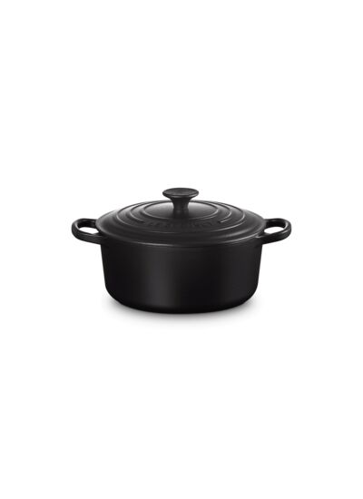 Cocotte ronde 22cm en fonte émaillée noire