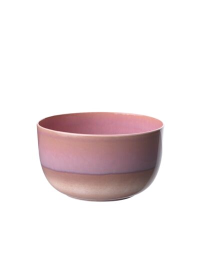 Perlemor Coral - Grand saladier, rose, en porcelaine haut de gamme