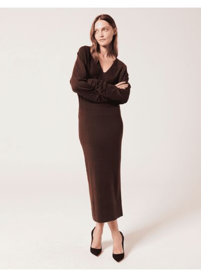 Robe Romie Chocolat en Polyamide