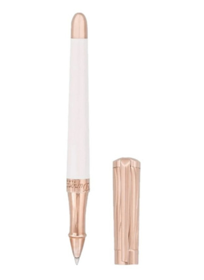 Gamme Orfèvre - Stylo Roller Liberté Blanc et Or rose