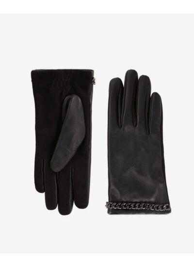 Gants En Cuir Avec Chaine