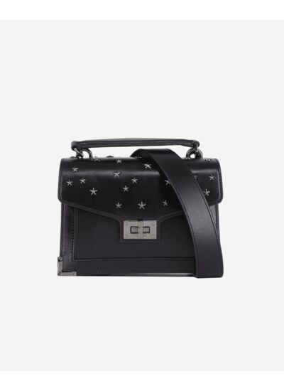 Sac Emily Small En Cuir Noir Avec Étoiles