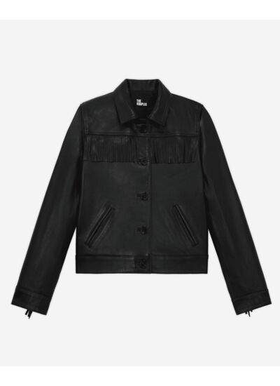 Blouson Cuir A Franges